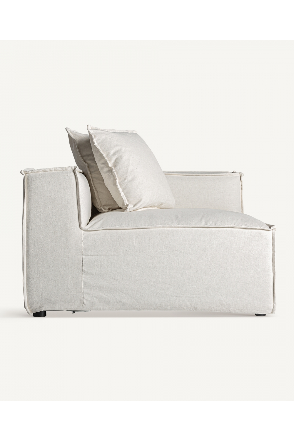   White Linen Right Corner Sofa | Oroa.com