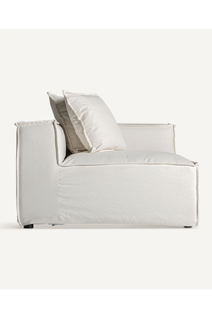   White Linen Right Corner Sofa | Oroa.com
