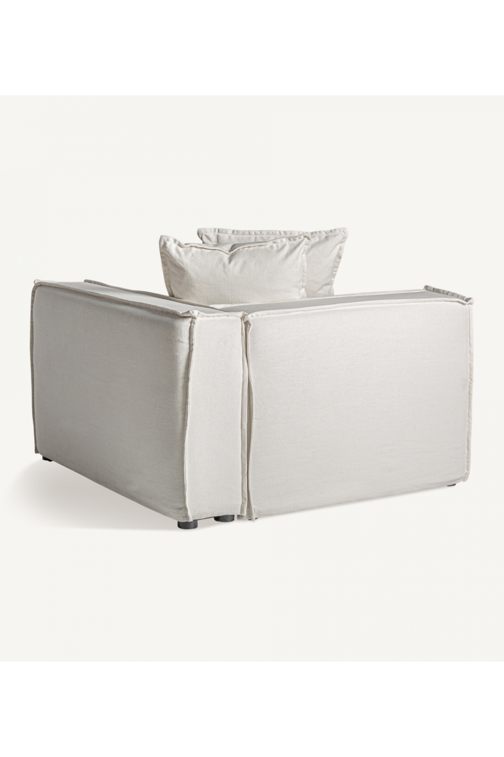   White Linen Right Corner Sofa | Oroa.com