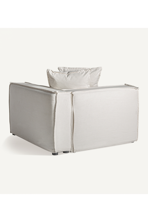   White Linen Right Corner Sofa | Oroa.com
