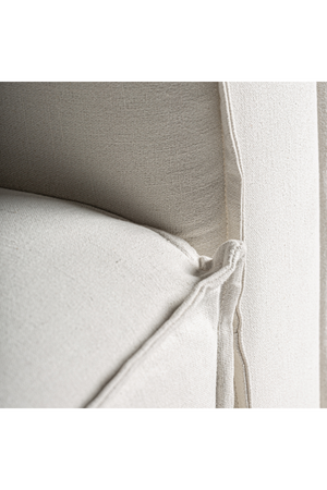   White Linen Right Corner Sofa | Oroa.com