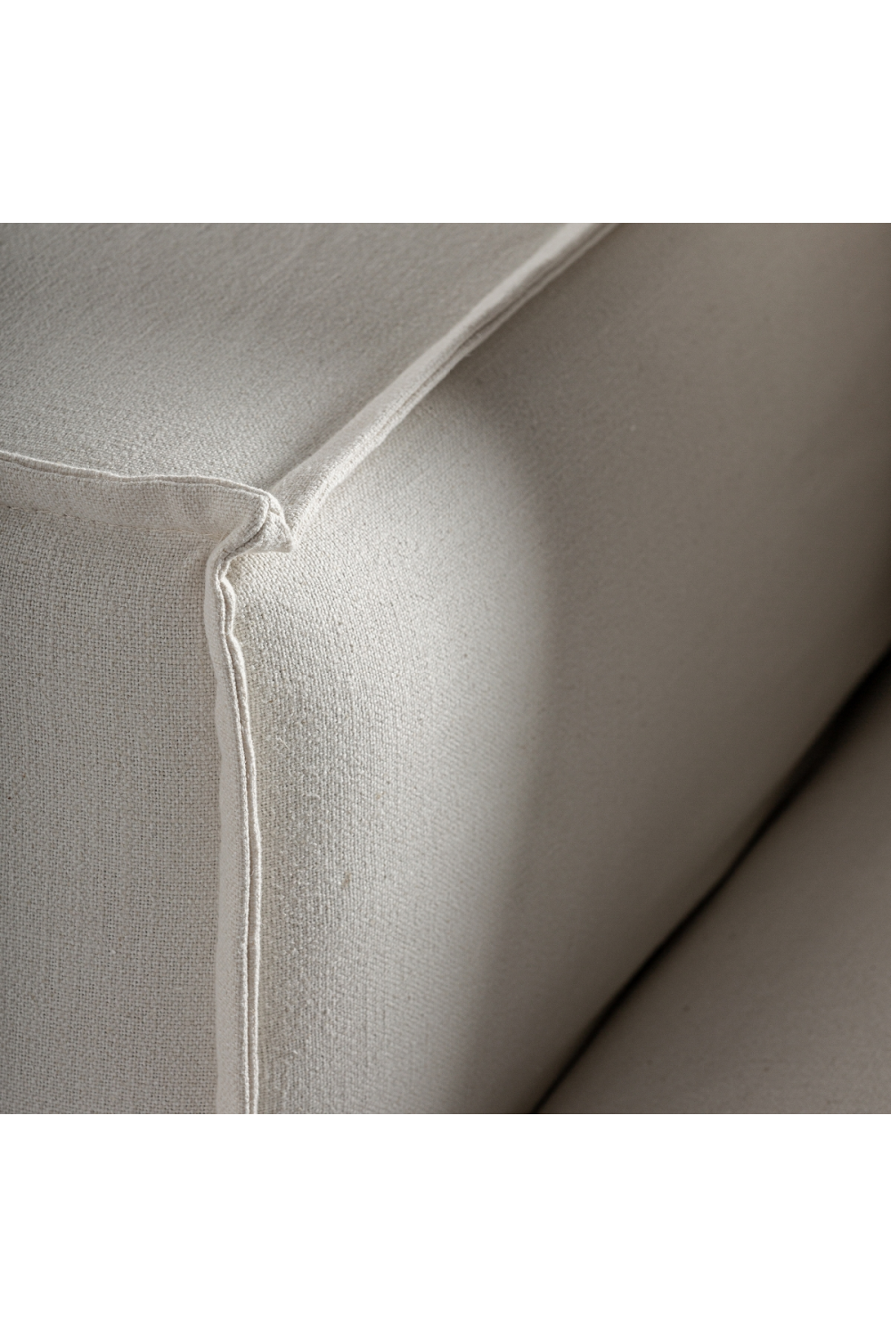   White Linen Right Corner Sofa | Oroa.com