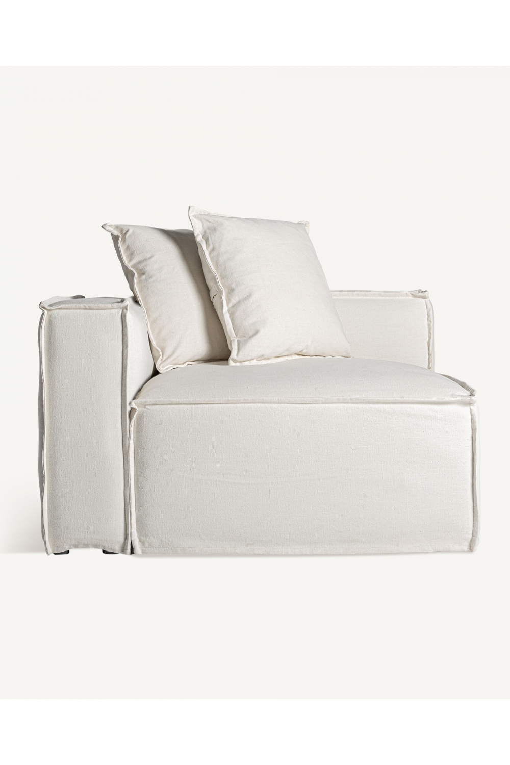   White Linen Left Corner Sofa | Oroa.com