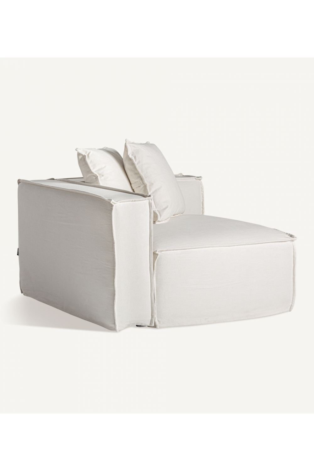   White Linen Left Corner Sofa | Oroa.com