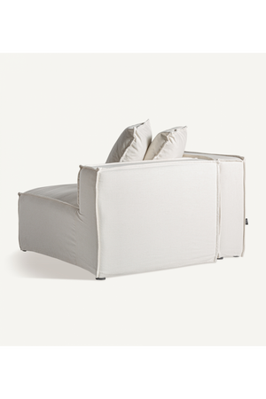   White Linen Left Corner Sofa | Oroa.com