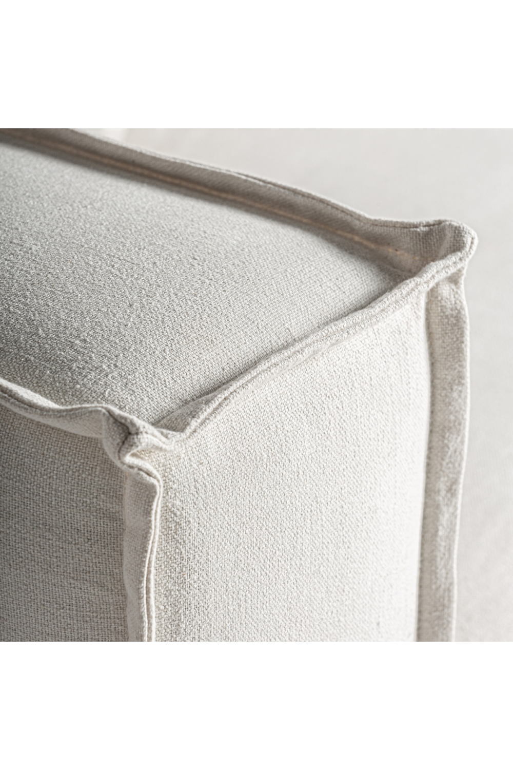   White Linen Left Corner Sofa | Oroa.com