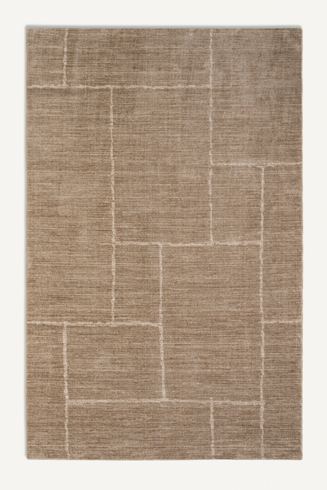   Beige Minimalist Area Rug 9'5" x 6'5" | Oroa.com