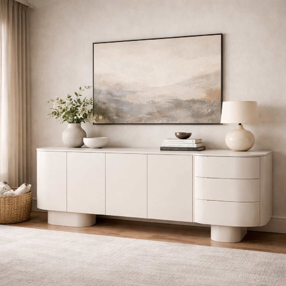   Modern European furniture - White 3-Drawer Sideboard - www.oroa.com | Oroa.com