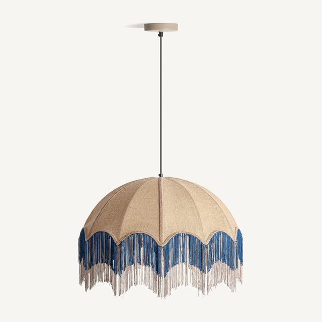 Modern European furniture - Beige Jute Fringed Pendant Lamp - www.oroa.com