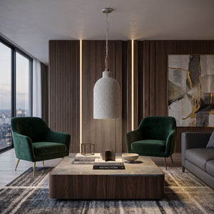   Beige Suar Wood Pendant Lamp | Oroa.com