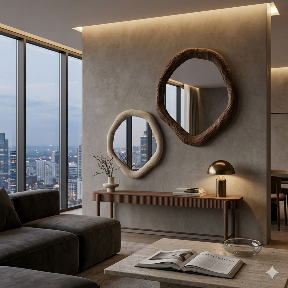   Cream Organic-Shaped Mirror | Oroa.com