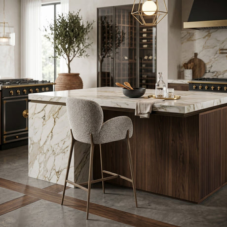   Gray Cotton Counter Stool | Oroa.com