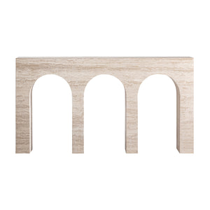   Beige Travertine Arched Console Table | Oroa.com