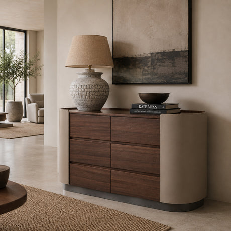   Eucalyptus Veneer 6-Drawer Chest | Oroa.com