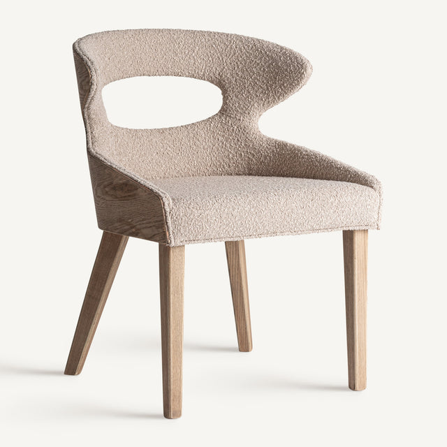 Modern European furniture - Beige Cutout Back Dining Chair - www.oroa.com