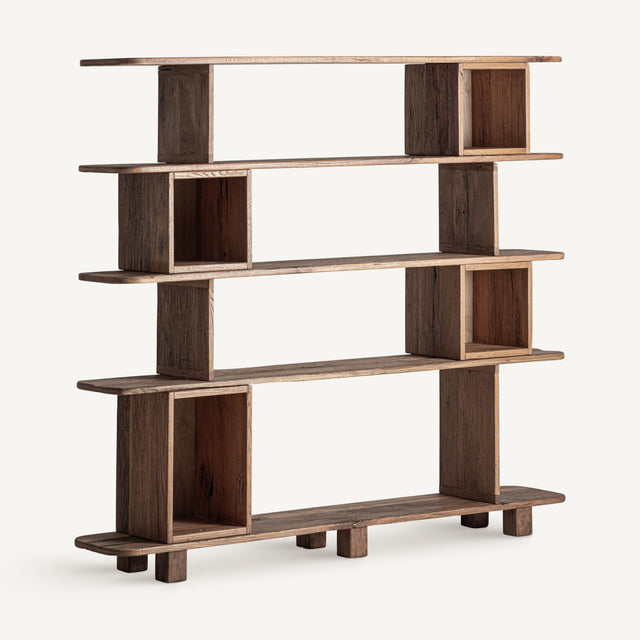 Modern European furniture - Oak Wood Staggered Bookcase - www.oroa.com