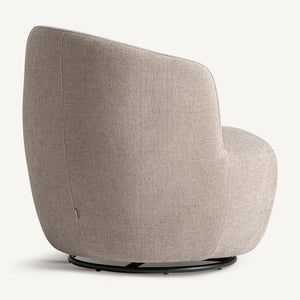   Modern European furniture - Beige Chenille Swivel Chair - www.oroa.com | Oroa.com