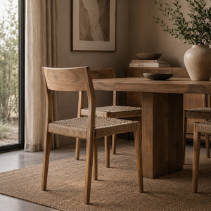   Modern European furniture - Natural Teak Dining Chairs (2) - www.oroa.com | Oroa.com