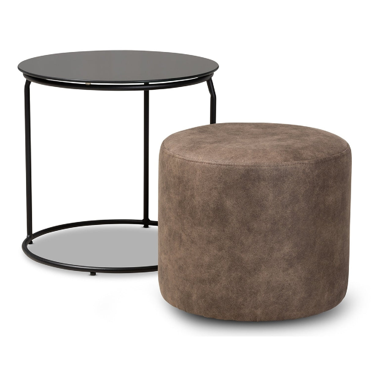   Modern European furniture - Black End Table Ottoman Set - www.oroa.com | Oroa.com
