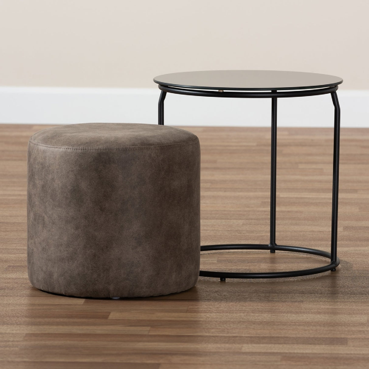   Modern European furniture - Black End Table Ottoman Set - www.oroa.com | Oroa.com