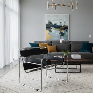   Modern European furniture - Chrome Framed Leather Inspired Accent Chair - www.oroa.com | Oroa.com