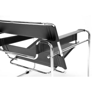   Modern European furniture - Chrome Framed Leather Inspired Accent Chair - www.oroa.com | Oroa.com