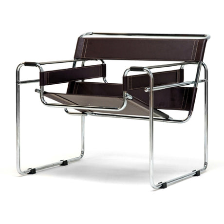   Modern European furniture - Chrome Framed Leather Inspired Accent Chair - www.oroa.com | Oroa.com