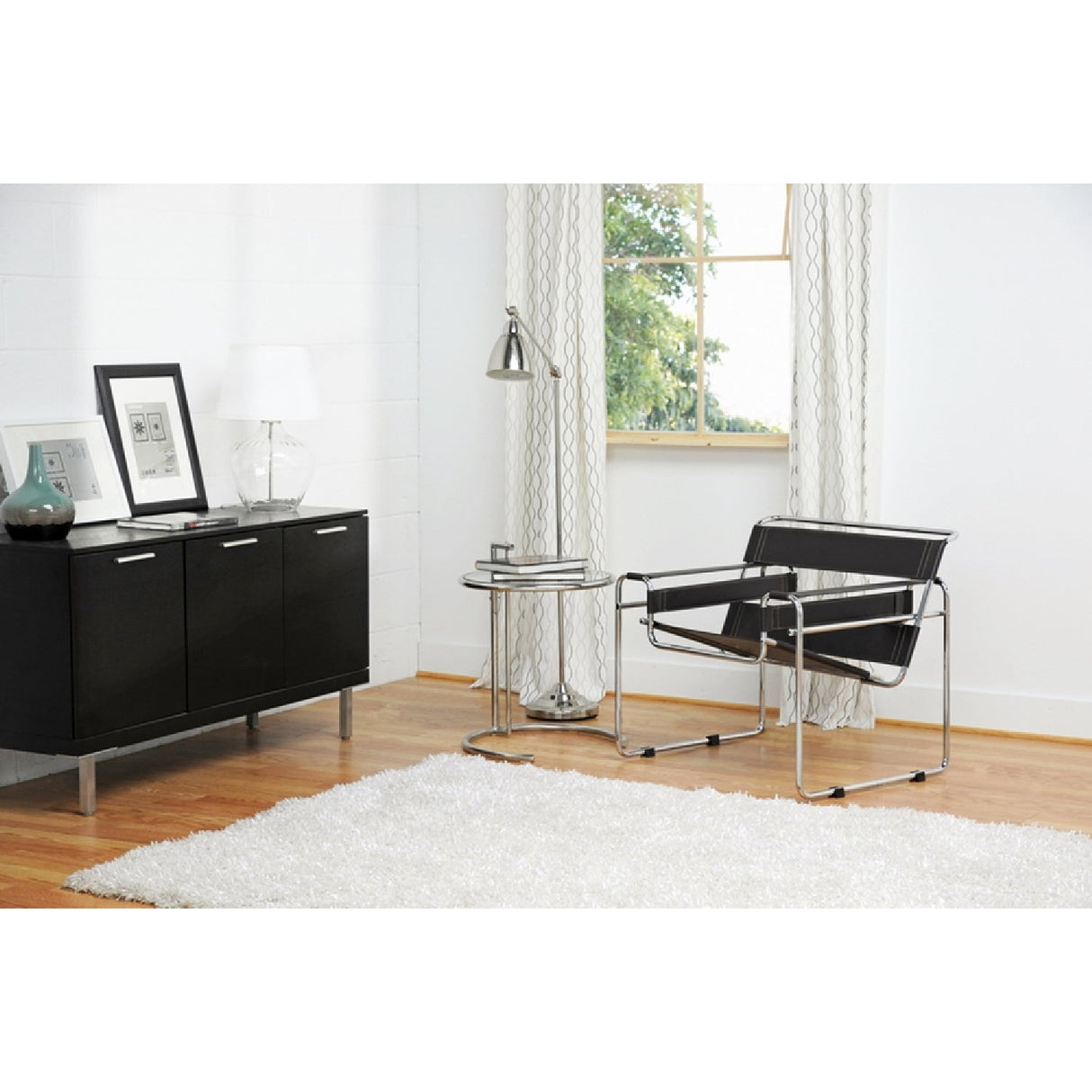   Modern European furniture - Chrome Framed Leather Inspired Accent Chair - www.oroa.com | Oroa.com