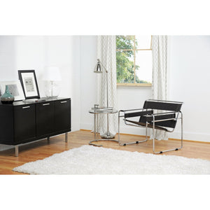  Modern European furniture - Chrome Framed Leather Inspired Accent Chair - www.oroa.com | Oroa.com