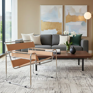   Modern European furniture - Leather Inspired Strips Accent Chair - www.oroa.com | Oroa.com