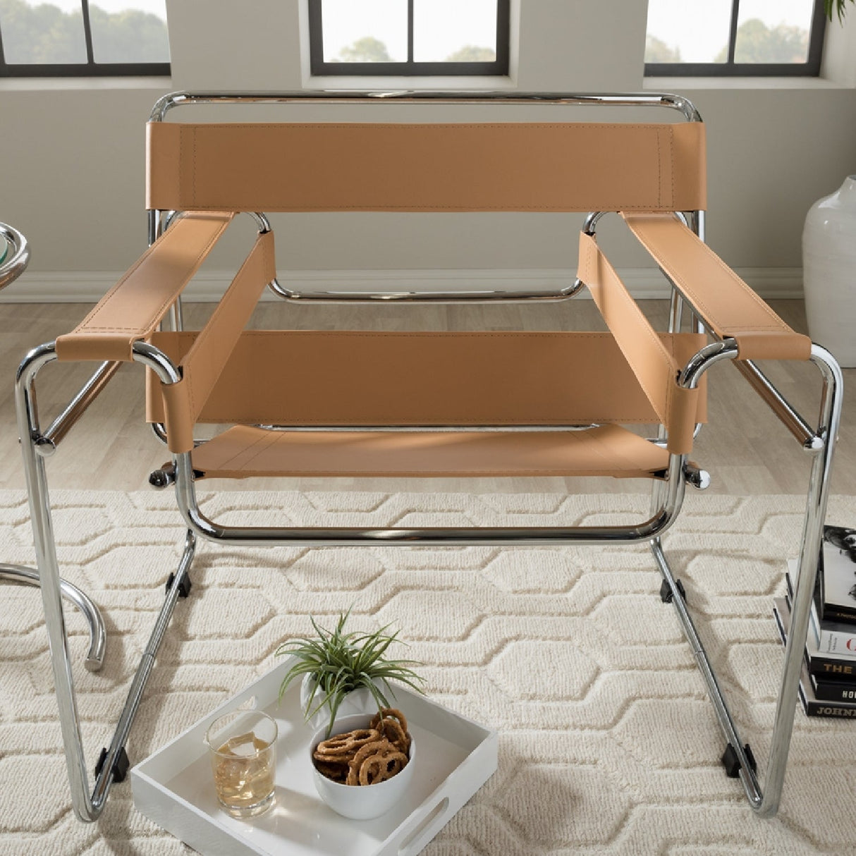   Modern European furniture - Leather Inspired Strips Accent Chair - www.oroa.com | Oroa.com