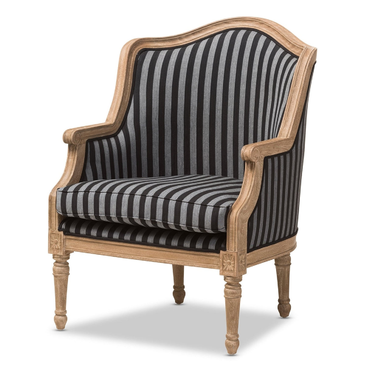   Modern European furniture - Striped Traditional French Accent Chair - www.oroa.com | Oroa.com
