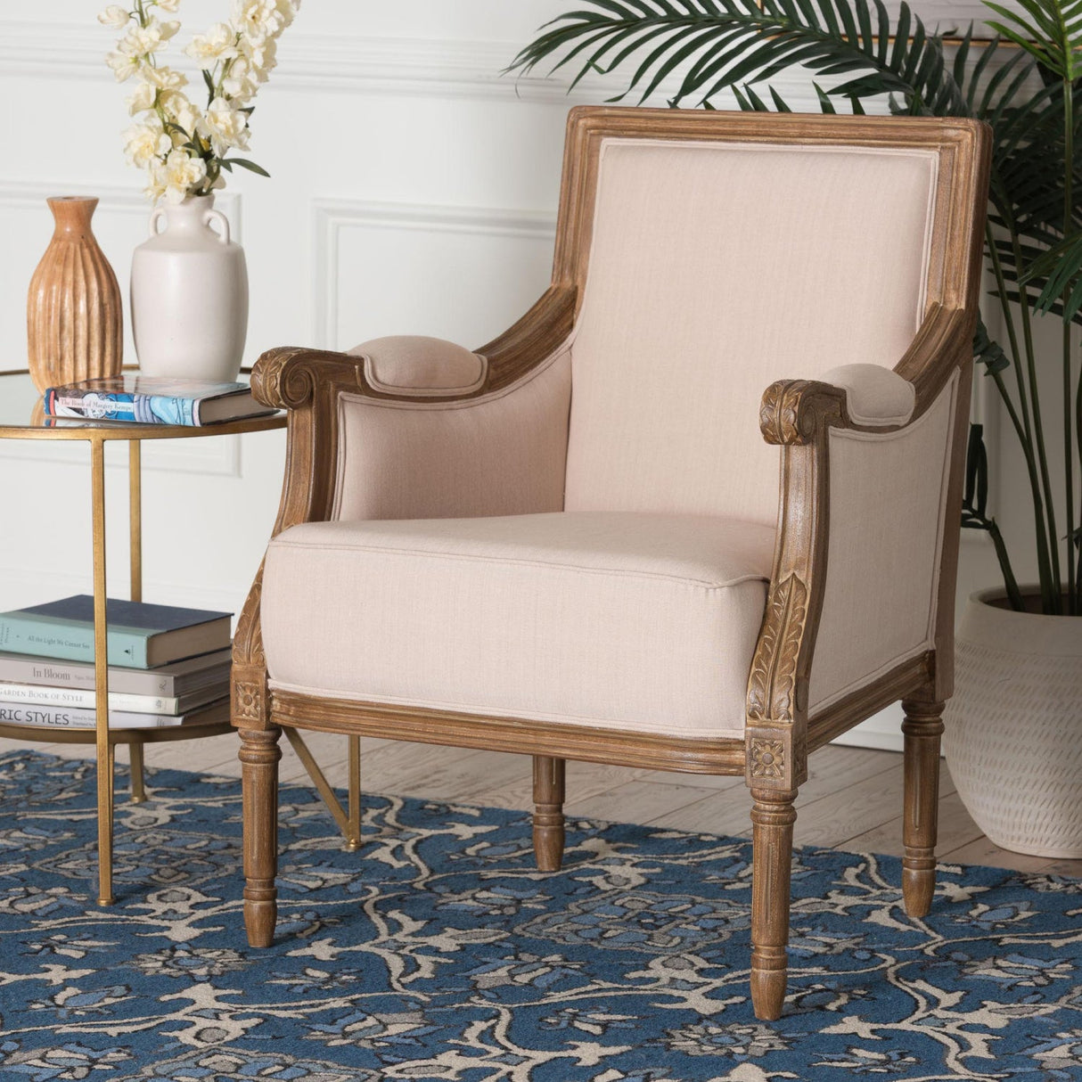   Modern European furniture - Beige Linen Accent Chair - www.oroa.com | Oroa.com