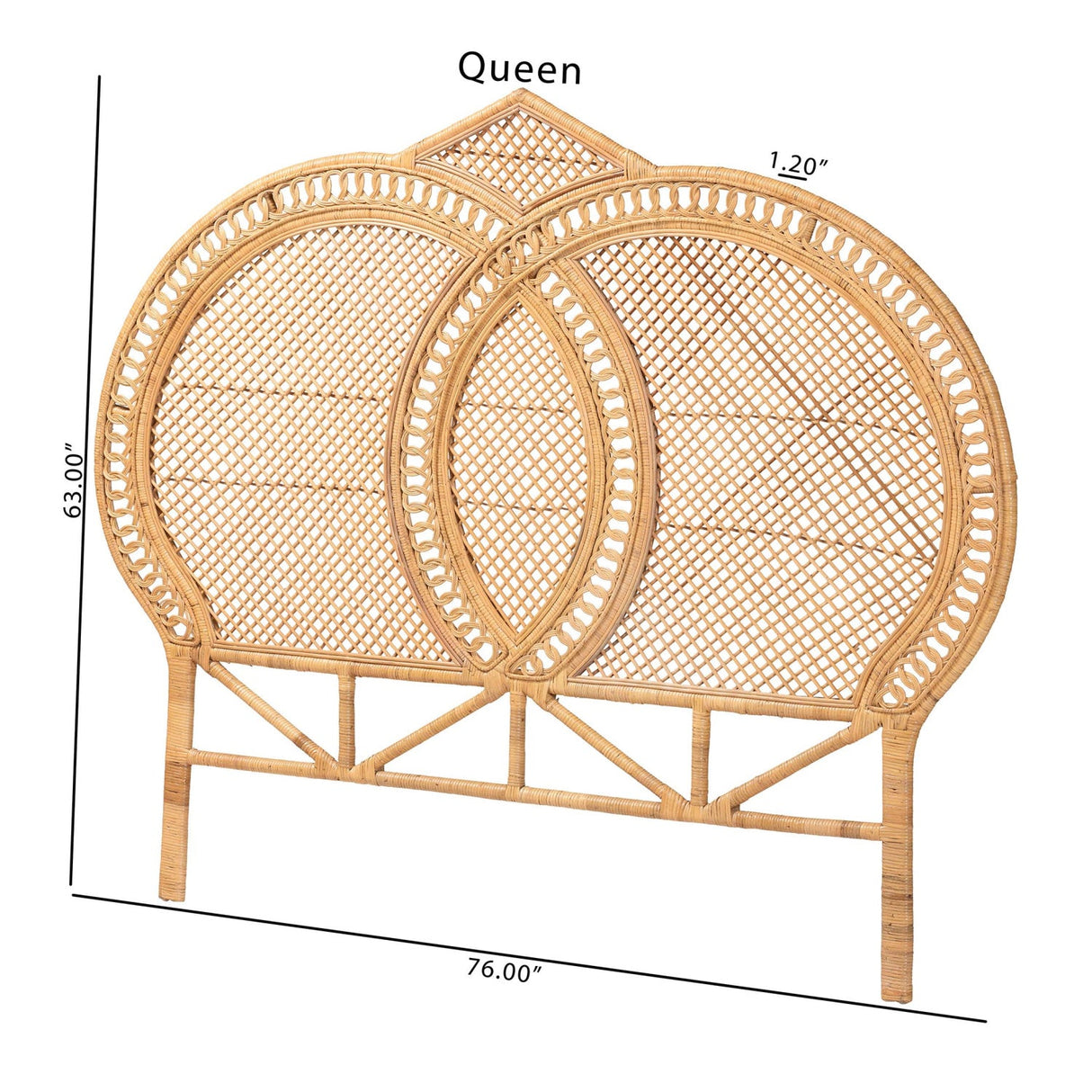  Modern European furniture - Woven Rattan Queen Sized Headboard - www.oroa.com | Oroa.com