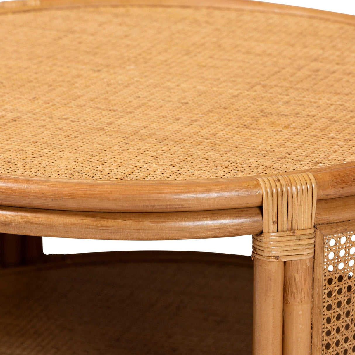   Modern European furniture - Round 2 Tier Rattan Coffee Table - www.oroa.com | Oroa.com