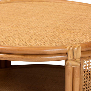   Modern European furniture - Round 2 Tier Rattan Coffee Table - www.oroa.com | Oroa.com