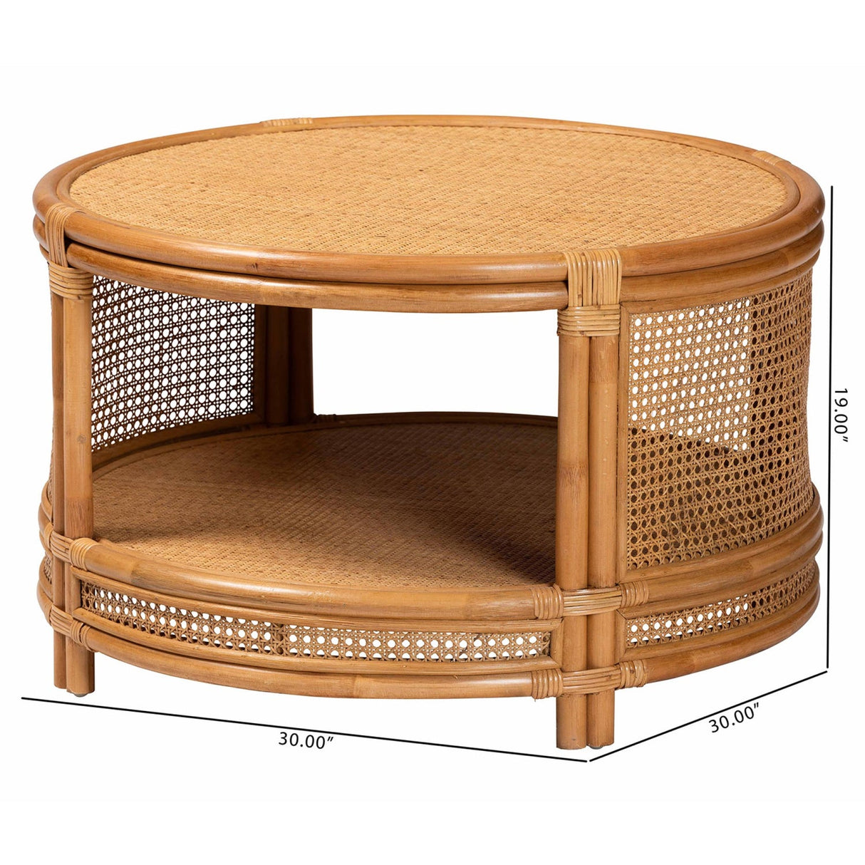   Modern European furniture - Round 2 Tier Rattan Coffee Table - www.oroa.com | Oroa.com