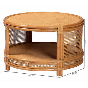   Modern European furniture - Round 2 Tier Rattan Coffee Table - www.oroa.com | Oroa.com