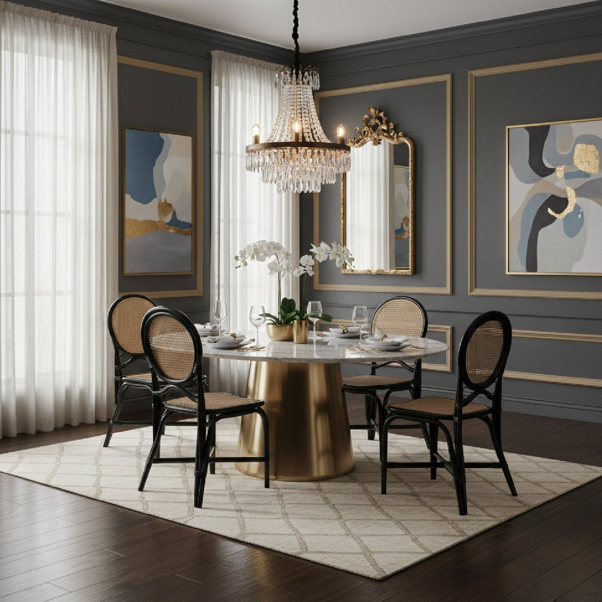   Contract furniture - Black Framed Rattan Dining Chair - www.oroatrade.com | Oroa.com
