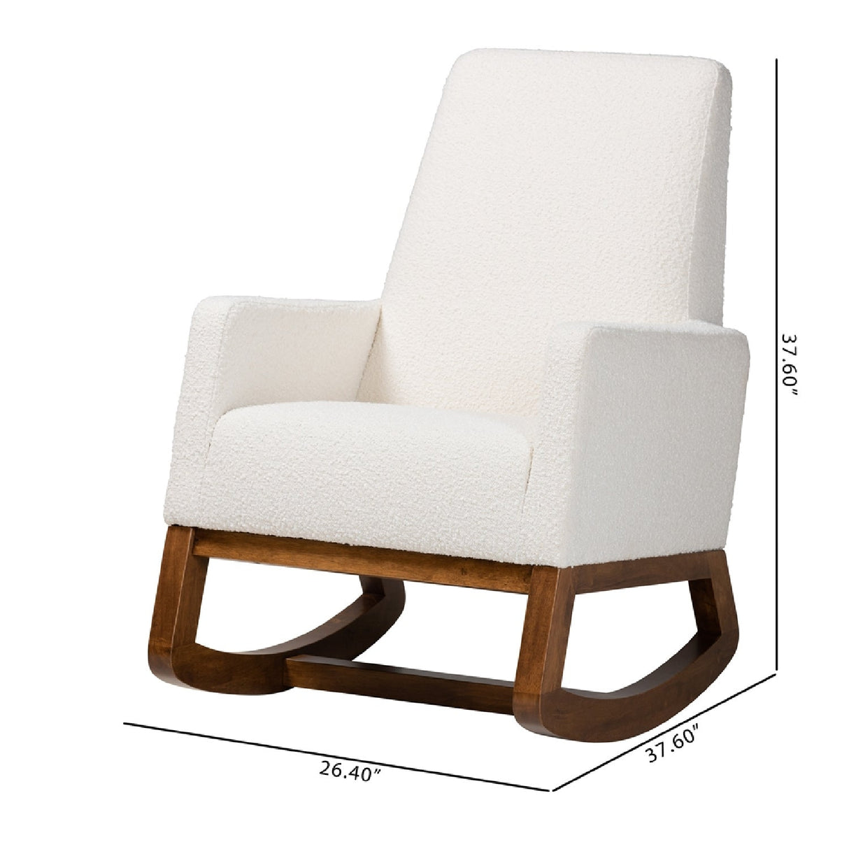   Modern European furniture - White Boucle Rocking Chair - www.oroa.com | Oroa.com