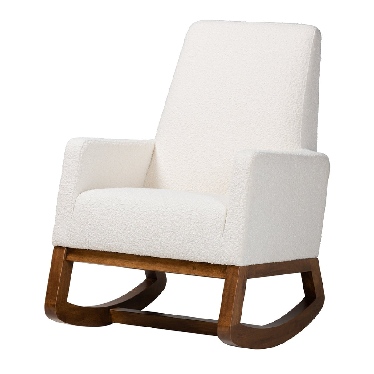   Modern European furniture - White Boucle Rocking Chair - www.oroa.com | Oroa.com