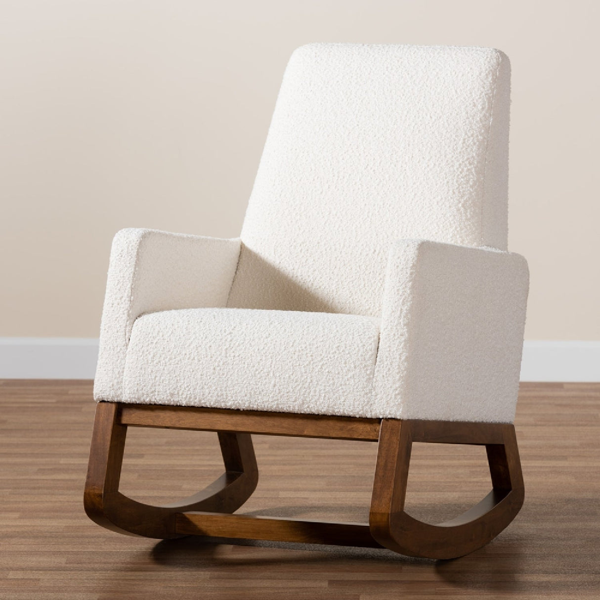  Modern European furniture - White Boucle Rocking Chair - www.oroa.com | Oroa.com