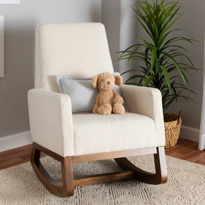   Modern European furniture - White Boucle Rocking Chair - www.oroa.com | Oroa.com