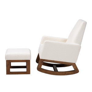   Modern European furniture - White Boucle Rocking Chair - www.oroa.com | Oroa.com