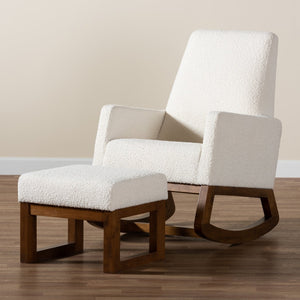   Modern European furniture - White Boucle Rocking Chair - www.oroa.com | Oroa.com