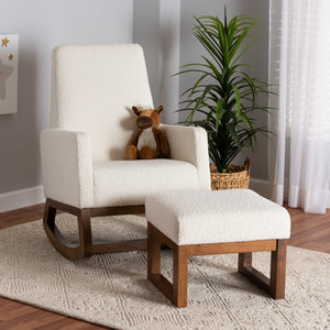   Modern European furniture - White Boucle Rocking Chair - www.oroa.com | Oroa.com