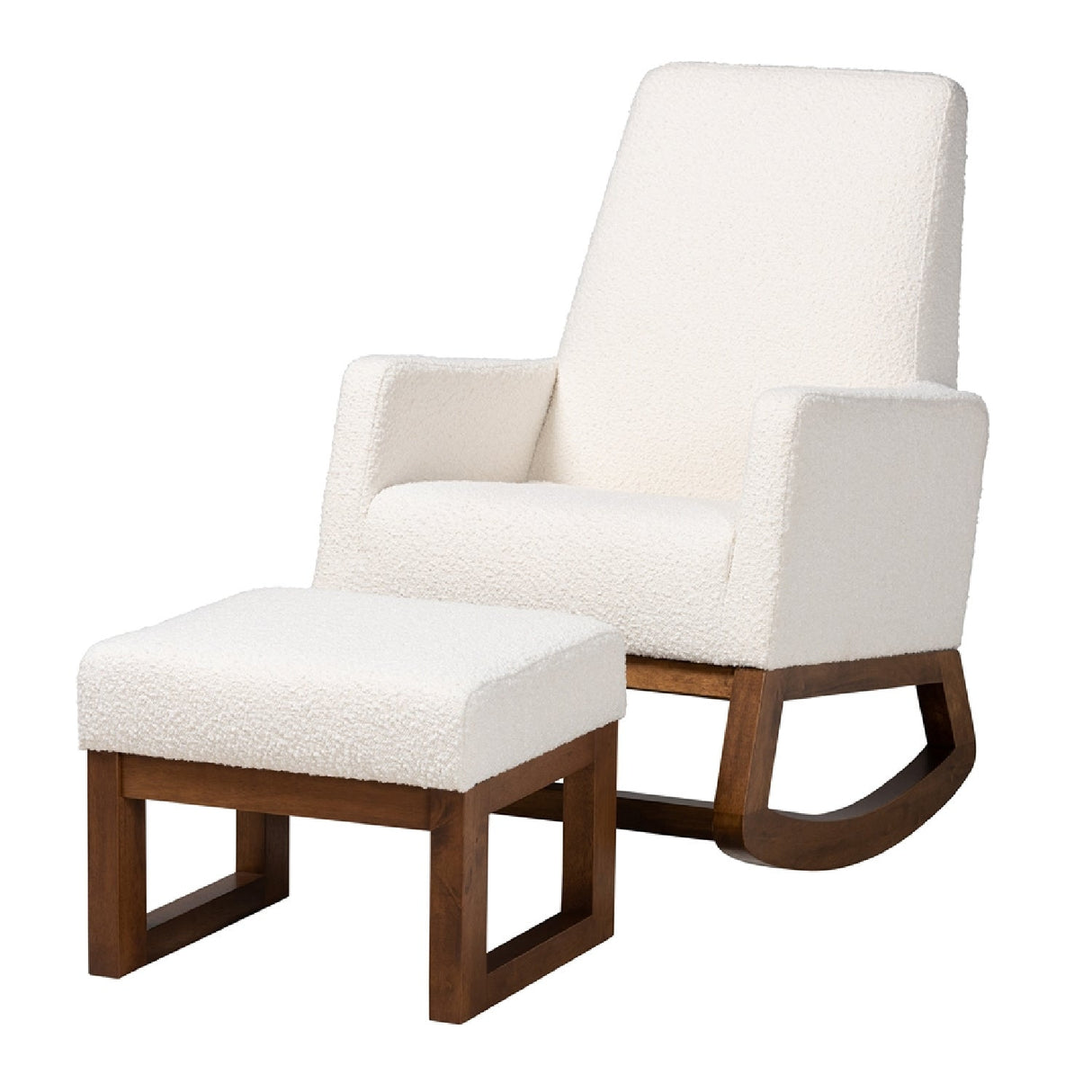   Modern European furniture - White Boucle Rocking Chair - www.oroa.com | Oroa.com