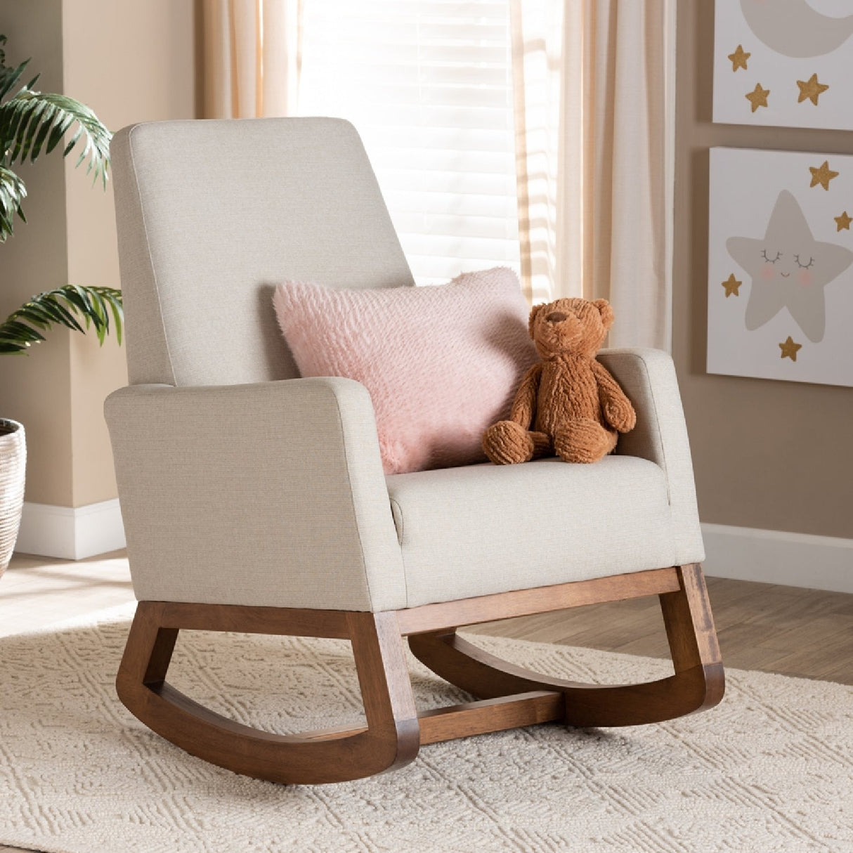   Modern European furniture - Fabric Upholstered Rocking Chair - www.oroa.com | Oroa.com