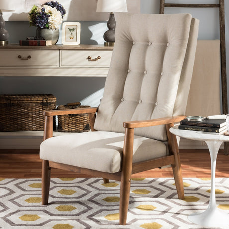   Modern European furniture - Beige Tufted High Back Accent Chair - www.oroa.com | Oroa.com