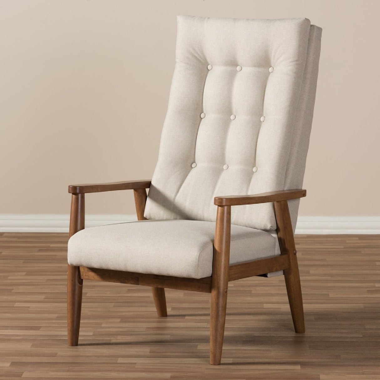   Modern European furniture - Beige Tufted High Back Accent Chair - www.oroa.com | Oroa.com
